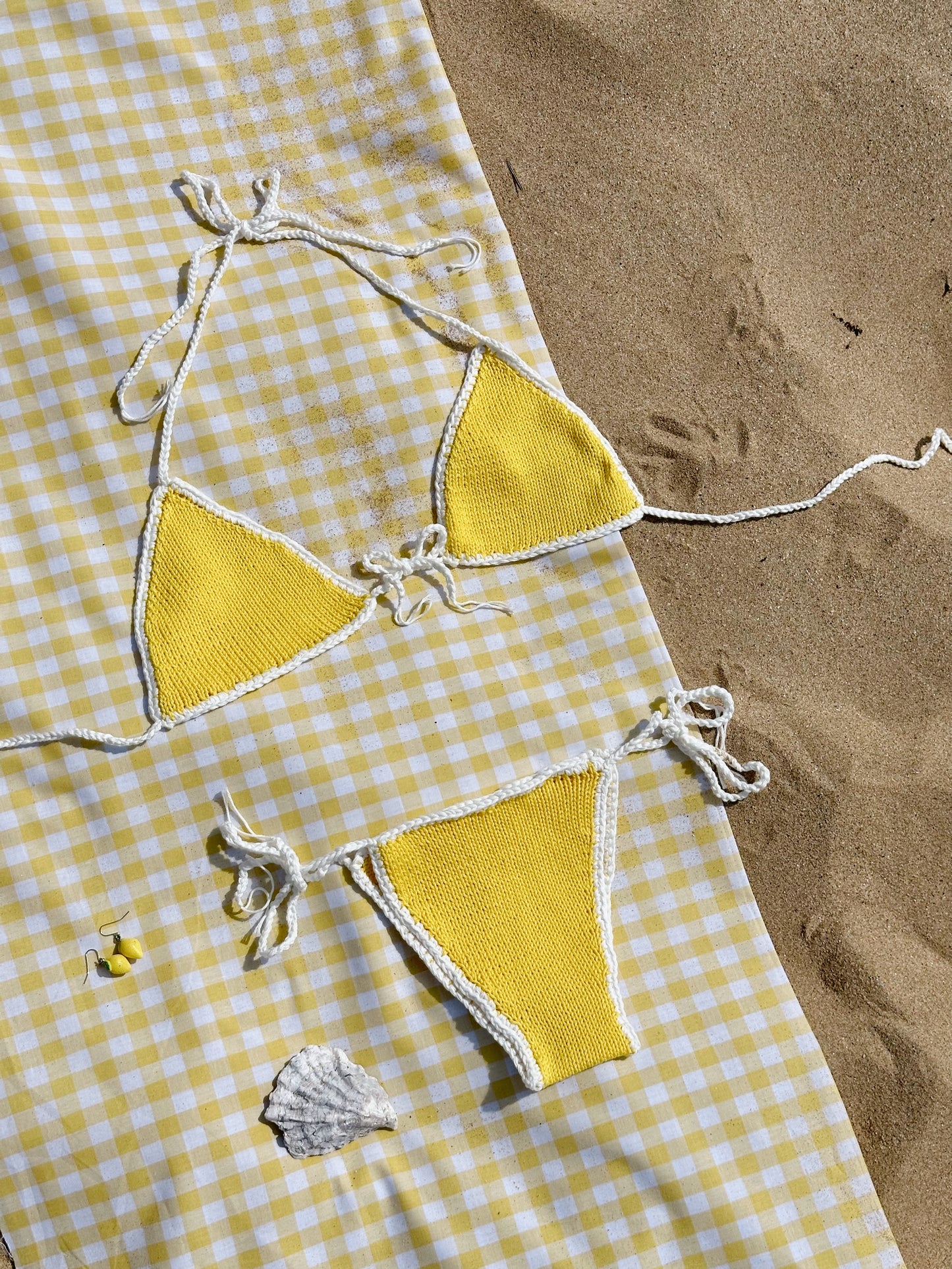 Crochet Cotton Bikini Set - Yellow